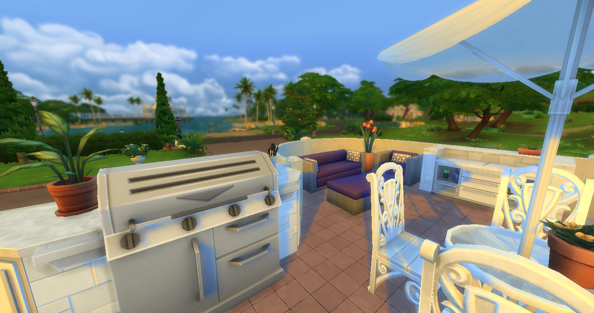 ChainSim's tweet photo. Showcase Ideas - Balcony BBQ #Sims4 #ChainSim @TheSimCommunity http://t.co/pbD4EMMbA3