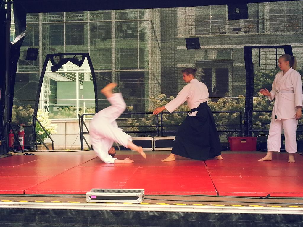 Taidokas ja hauska aikido-näytös, mukana my main man @gloyard! Huomenna uudestaan klo 11. #tracon