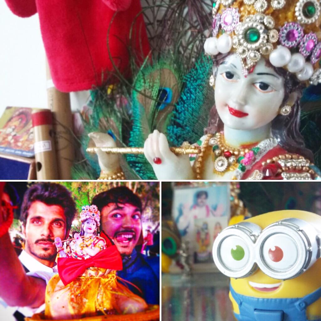 #HappyJanamasthami ! Celebrating his birthday with my bestie, and yes with our all time favourite! Mr. Bob! 😋