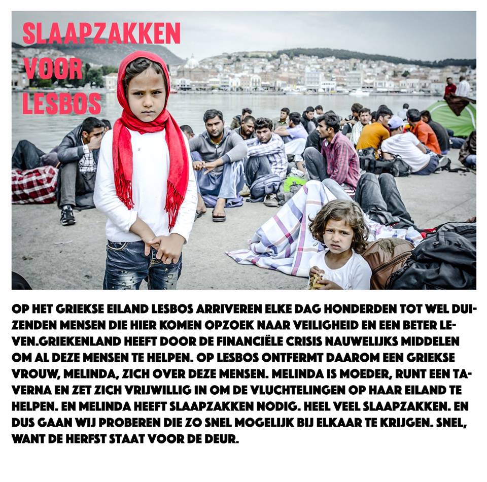 Citizens taking action to help our refugees! Share &amp; donate sleeping bags #refugeeswelcome www.slaapzakkenvoorlesbos.nl