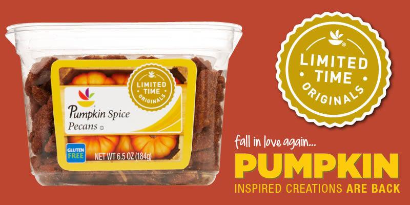 Fall in love again! Our Limited Time Original Pumpkin Heat &amp; Eat Pecans are in stores now. Try them Now!