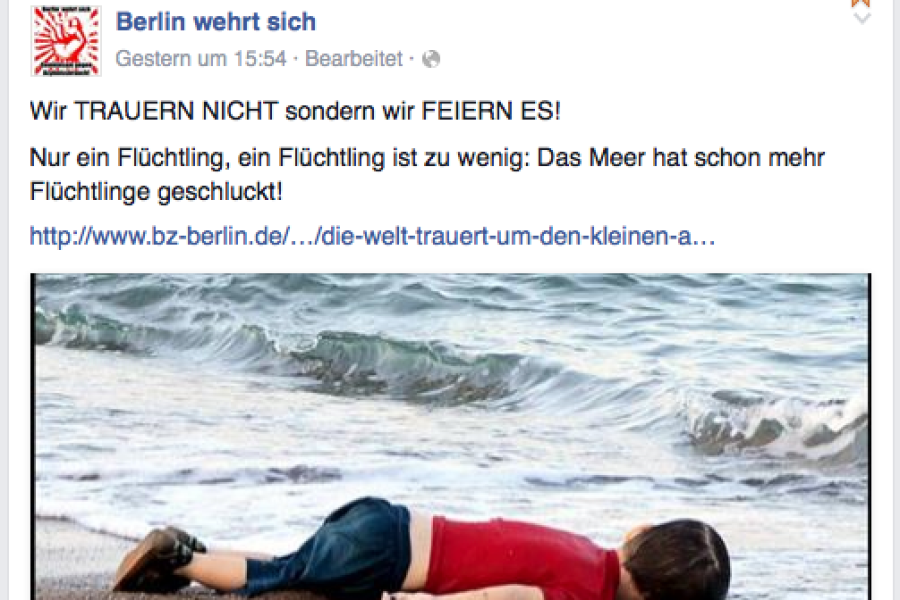 welt's tweet photo. Totes Flüchtlingskind: Hausdurchsuchung nach Hass-Posting auf Facebook http://t.co/FgwaPI7Zcj http://t.co/t6jDQVePsx