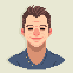 Bandygrass's tweet photo. #pixelart 'ed a quick portrait of my brilliant #gamedev buddy @Iancu_Tudor today in prep for #DashingKnight release~ http://t.co/qU0zrUP4nV