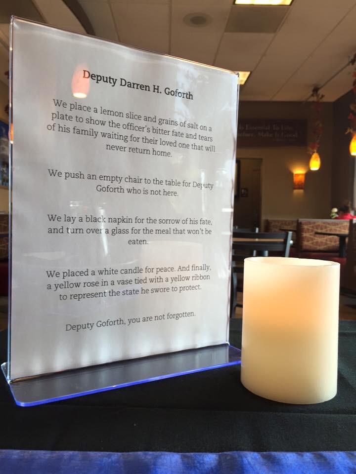 JISDPD_Chief's tweet image. Thanks @ChickfilA #Tomball TX for #BackTheBlue &amp;amp; slain @HCSOTexas Dep #DarrenGoforth. It is much Appreciated.