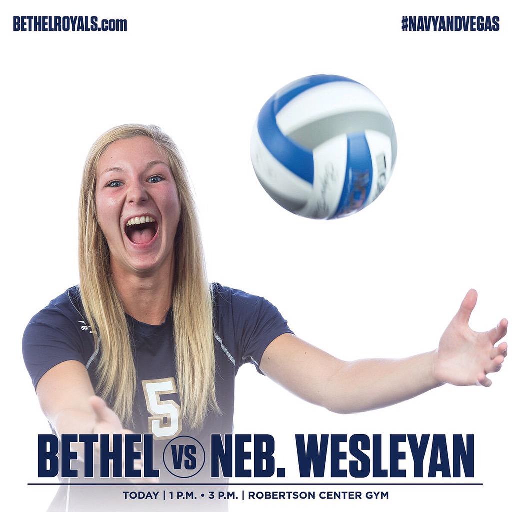 BethelRoyals's tweet photo. VB: The #BURoyals host @nwusports and @uwsathletics today at 1 and 3 p.m. Come on over! #d3vb #NavyAndVegas http://t.co/e4yJWvEt7S