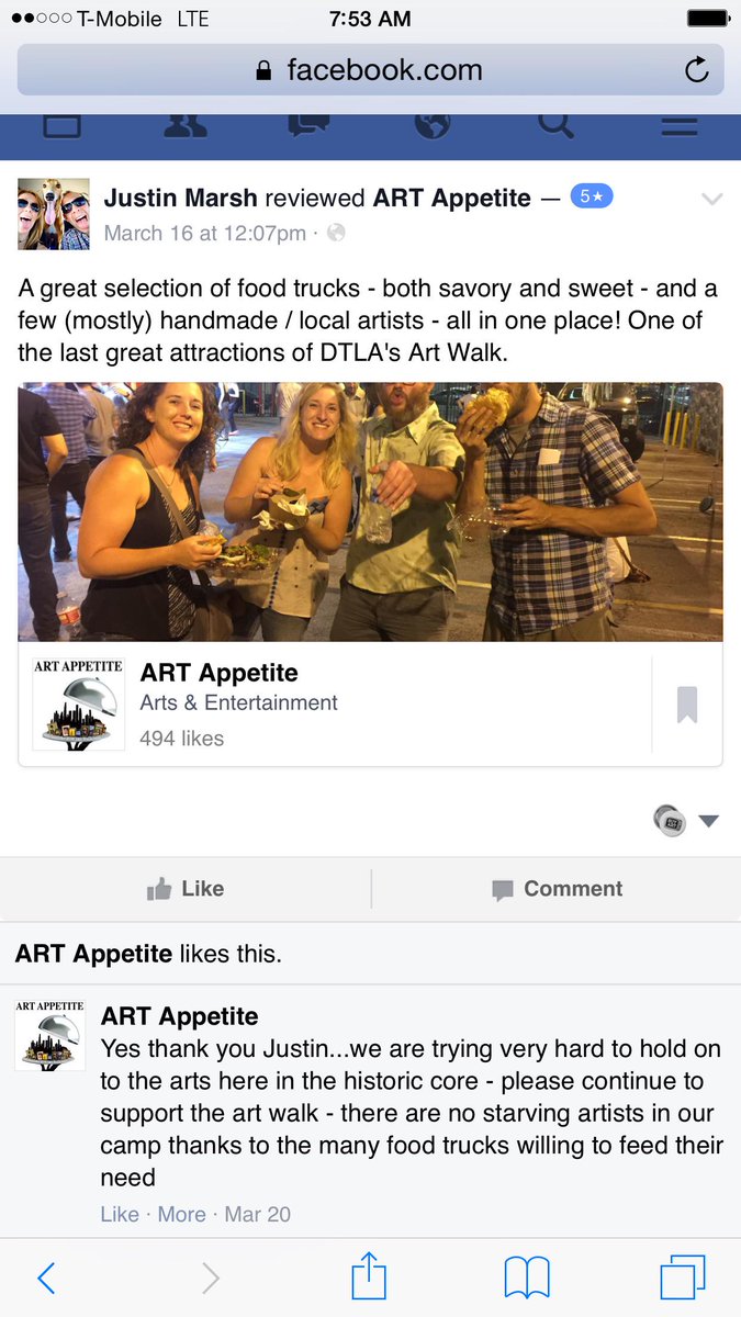 Best Facebook review of Art Appetite ever!!!