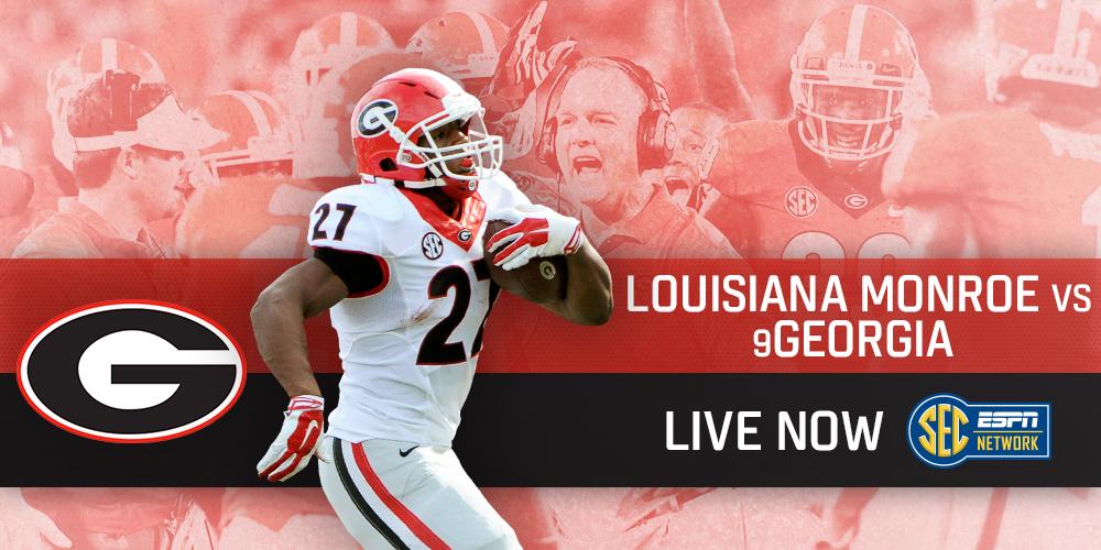 SECNetwork's tweet photo. It's Saturday in Athens. LET'S GO!

ULM vs #9 @FootballUGA | Watch #ULMvsUGA » http://t.co/2EkVaaXE18 http://t.co/CDzSjFeUsr