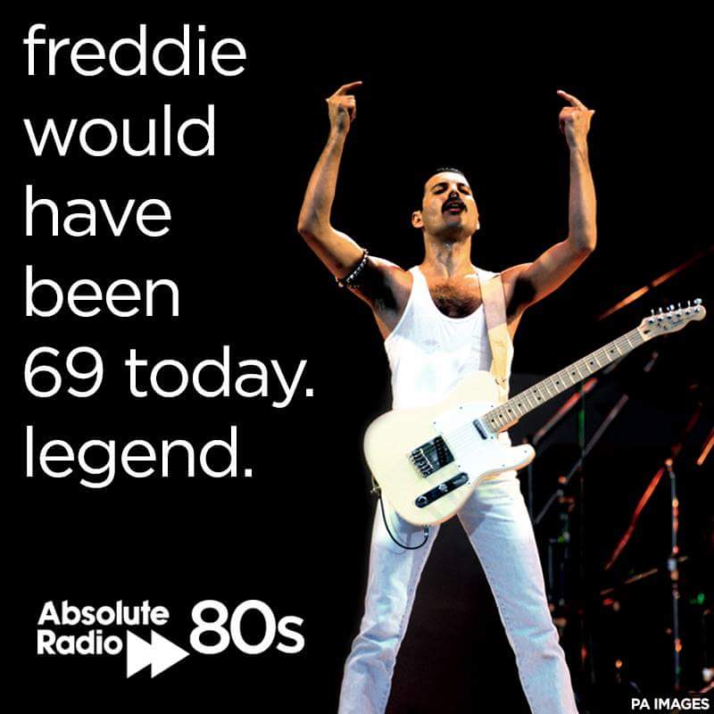 Greatest singer, songwriter & one of the most magnificent showmen in rock history. Happy Birthday Freddie Mercury 