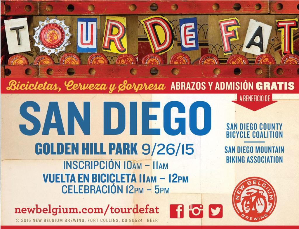 San Diego Mountain Biking Association (@sdmba) on Twitter photo <a href="/SDbeer/">San Diego Beer Blog</a> <a href="/newbelgium/">New Belgium Brewing</a> #tourdefat2015SD 9/26. #bikes #beer #bemusement spread the word!! <a href="/SDbeer/">San Diego Beer Blog</a> <a href="/newbelgium/">New Belgium Brewing</a> #tourdefat2015SD 9/26. #bikes #beer #bemusement spread the word!!