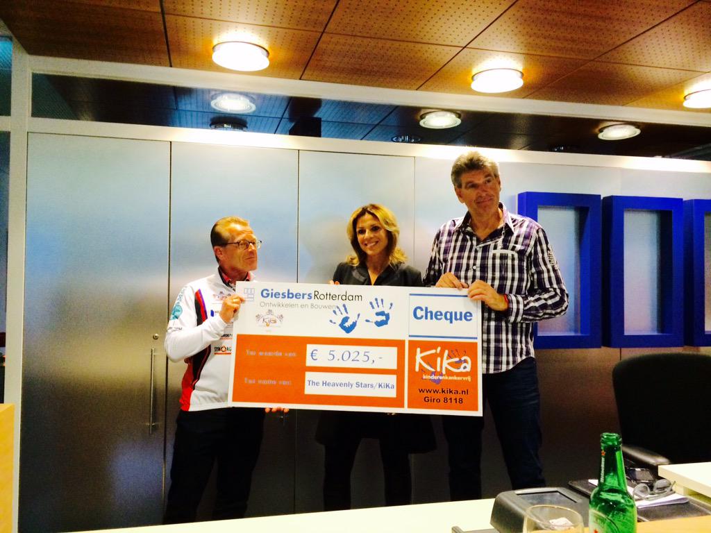 Voor <a href="/KiKa8118/">Stichting Kinderen Kankervrij</a>  5.025 euro opgehaald. Volgend jaar fietsen we voor het @Leontienhuis!@giesbersrdam <a href="/TheHeavenlyStar/">The Heavenly Stars</a>