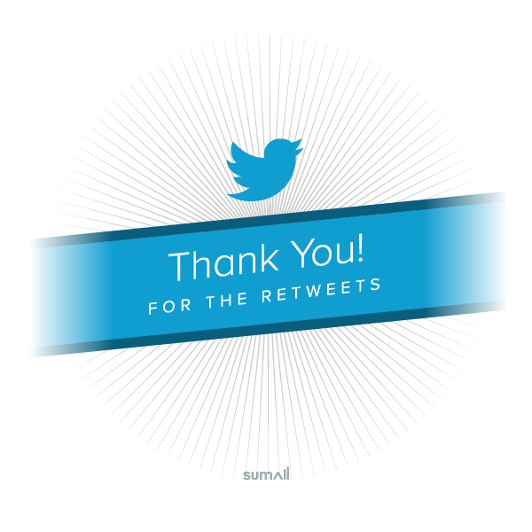 My best RTs this week came from: @SustainCBU #thankSAll Who were yours? sumall.com/thankyou
