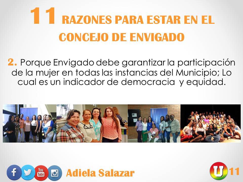 adiela_salazar's tweet photo. Envigado lleva más de 3 periodos sin una mujer en el concejo. Es hora de cambiar eso! http://t.co/PKwHujLyhx