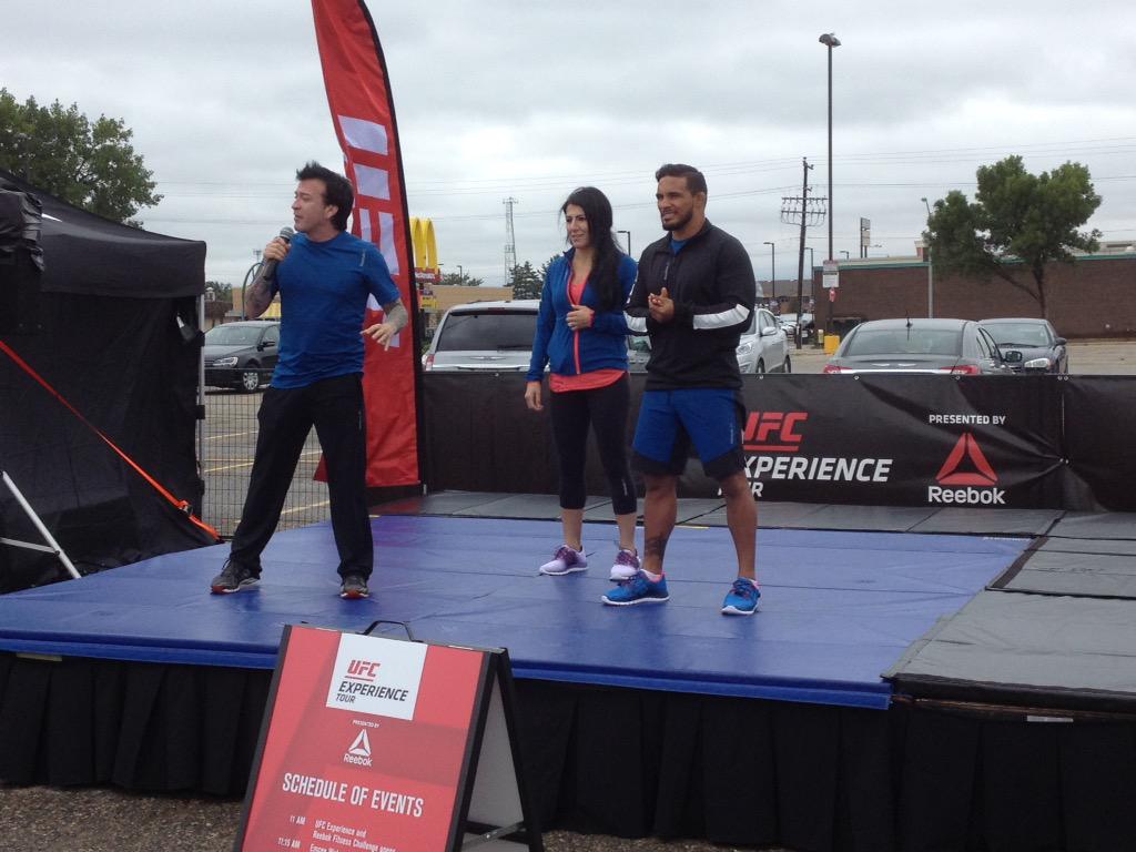 fightnet's tweet photo. We're with @robinblackmma, @randamma and @MenaceBermudez at the #UFCExperience in Brandon, MB. http://t.co/5HFtg1CqGE