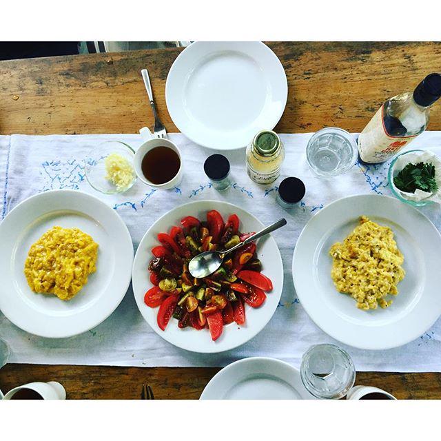 Scrambled eggs two ways (creamy and fluffy) with a la carte flavor combinations centered around lemon. Plus heirloo…