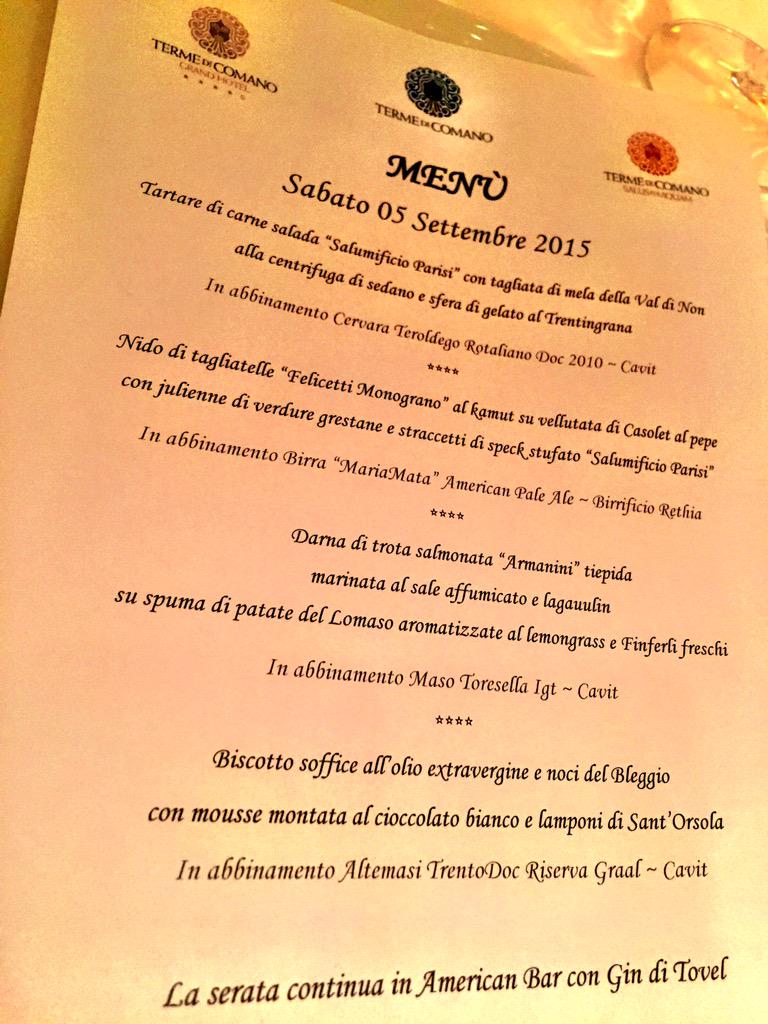 A cena a @GhTermeComano per #ghtermedicomano #termedicomano