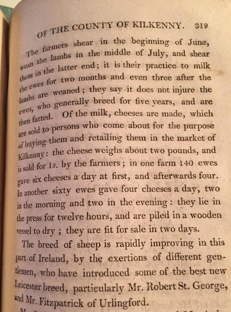 ZwartblesIE's tweet image. 1801 history about the sheep of Kilkenny &amp;amp; how they were milked for cheese after weaning their lambs @Knockdrinna