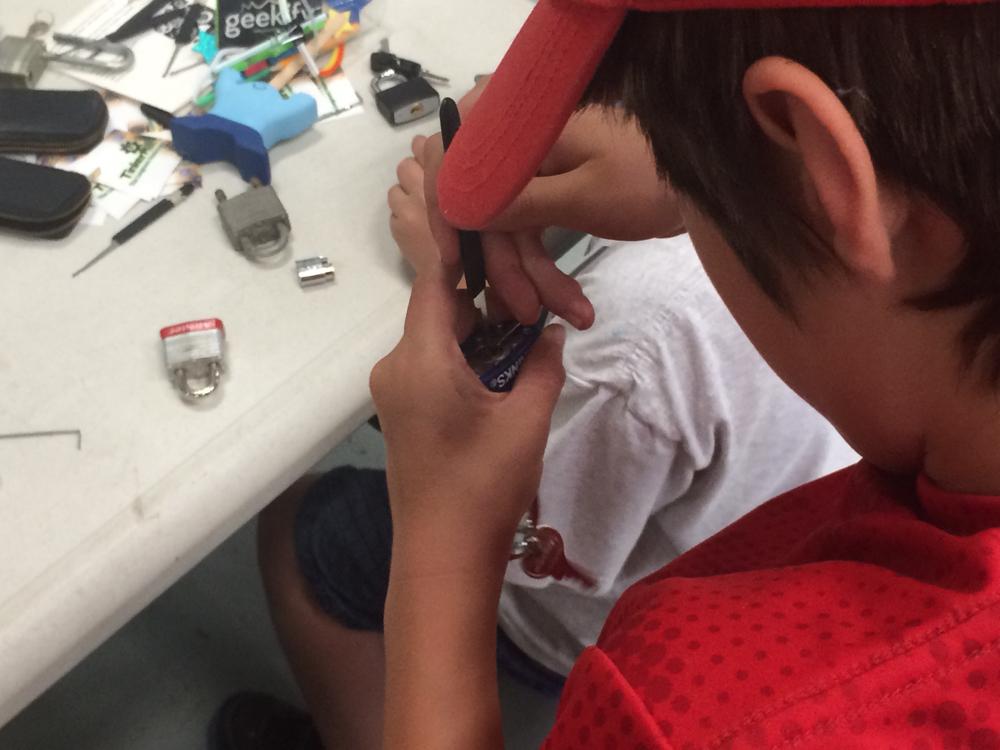 Lock picking is the big hit at Rocky Mtn STEAM Fest!