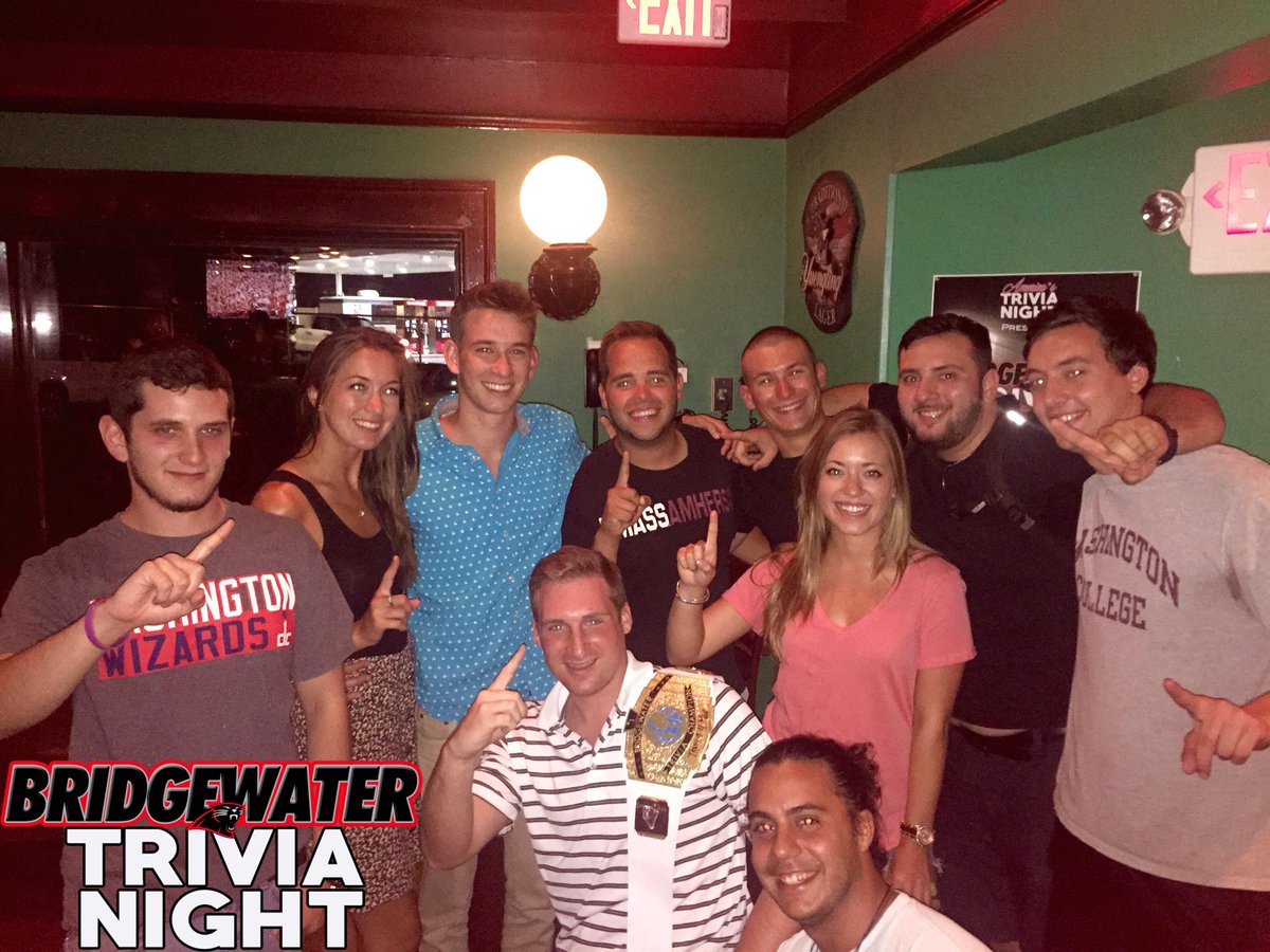 ChampTrivia's tweet image. CONGRATS to  @jerlevine27 @dash1436 @nphillippi &amp;amp; the rest of the NEW #Bridgewater #Trivia Champs on their big win!!