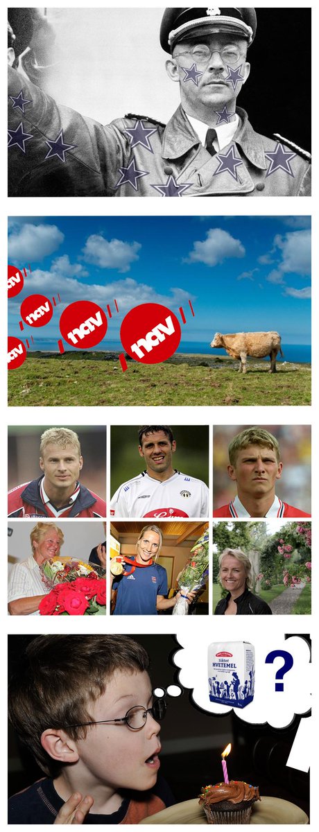 En Himmler full av stjerner
Skrått Nav så langt ku ser
En Flo per blomster-Gro 
Kan vi ønske mel?