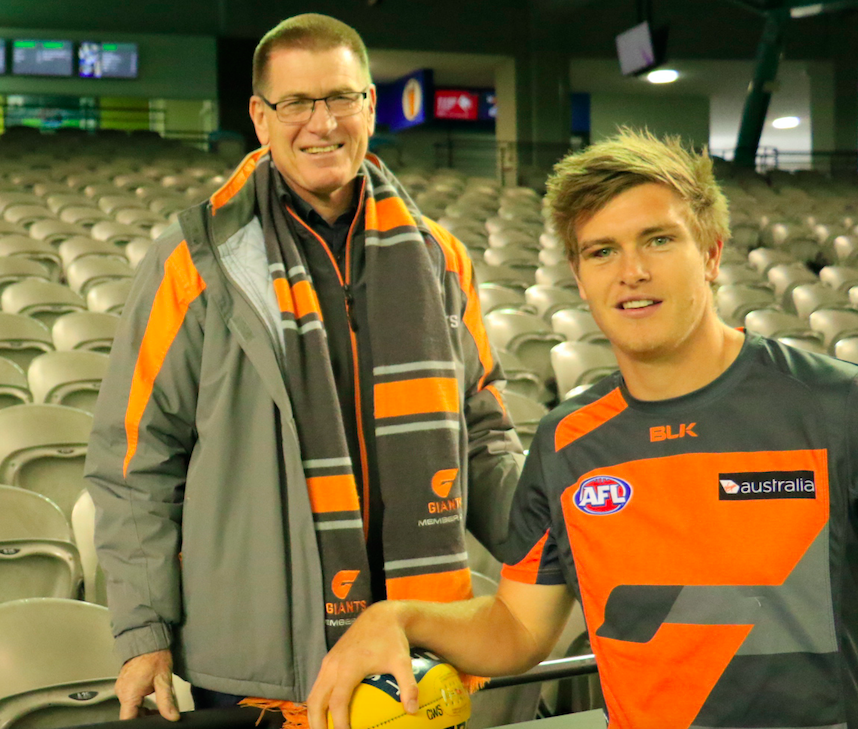 GWSGIANTS's tweet photo. Happy Father’s Day to all the wonderful Dads out there! @adamtomlinson20 caught up with his old man Peter pre-match. http://t.co/5wgD4XxoRp