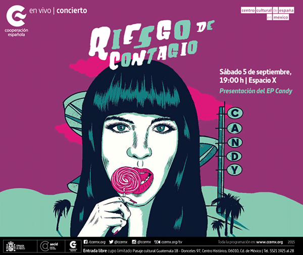 arteycultura's tweet photo. ¿Ya listos para celebrar los 25 añotes de @RiesgodContagio en el @ccemx? Además presentan #CandyEP y es entrada libre http://t.co/TpiVcF7Snc