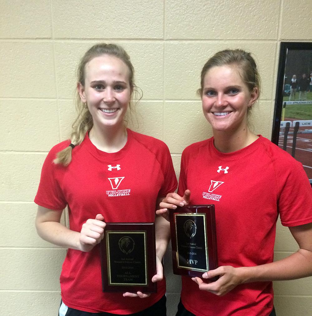 Ciara Kain of @UVaWiseVball was named to Falcon Classic All-Tournament Team and Karley Allen was named MVP! #GoCavsGo
