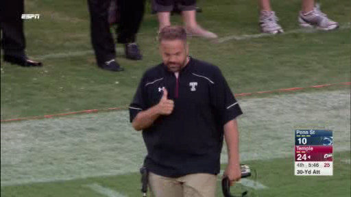 Thumbs Up for Temple!!! Owls on verge of 1st win over Penn State in 74 years!!! #temple #PSUvsTEM
