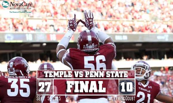 Temple Football on Twitter: "Final score. Temple - 27 | Penn State ...