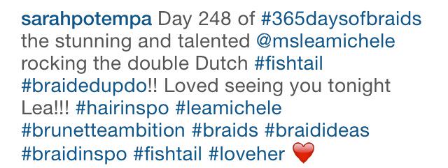 CaptSwanHook's tweet image. Sarah Potempa posted this photo of Lea on her Instagram saying: Day 258 of #365daysofbraids the stunning and .......