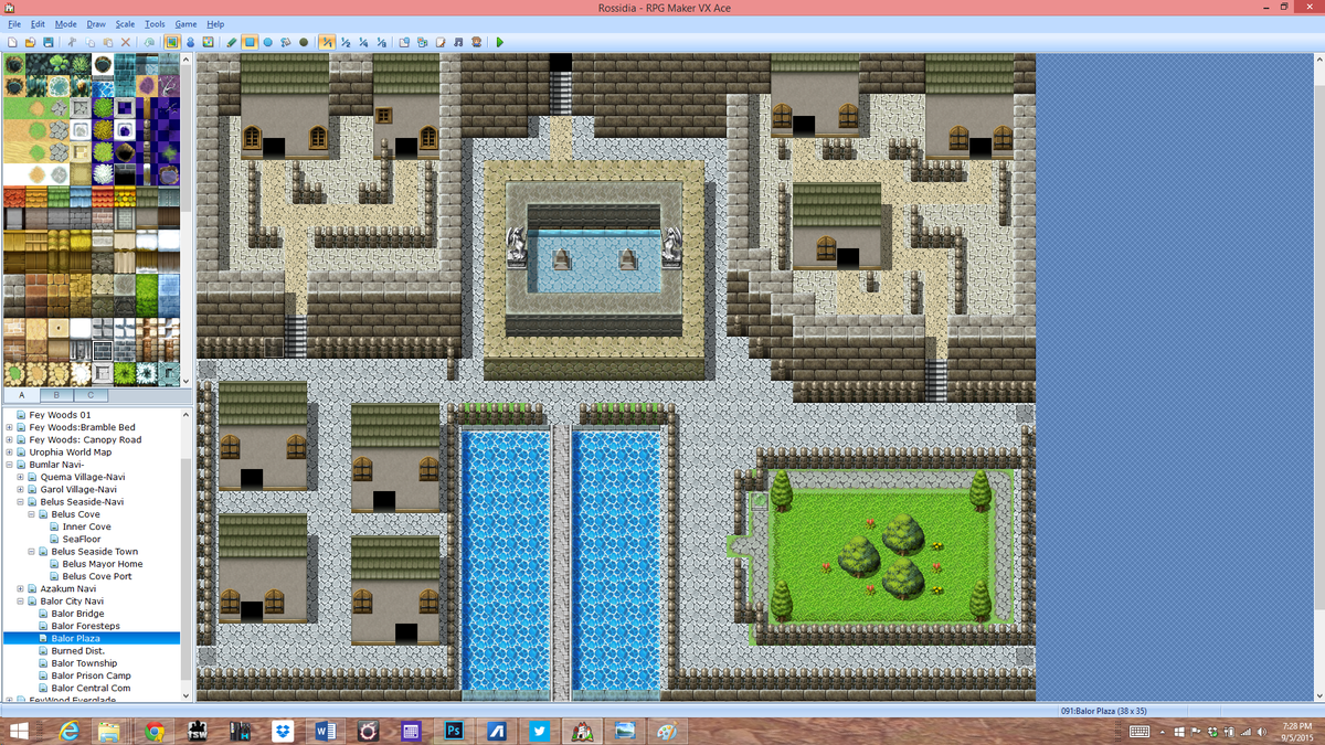 Soaring_Dreams's tweet photo. #indiedev #RPGMaker #screenshotsaturday #Rossidia Bumalr Capital "Balor City"1&2 "Plaza",3"Checkpoint",4"Ruins" http://t.co/y7frG6S1Bi