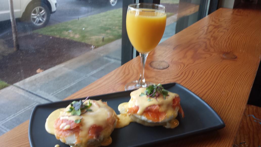 Weekend breakfast special!  Special crumpets and mimosas! #crumpets #mimosa #seattlebrunch