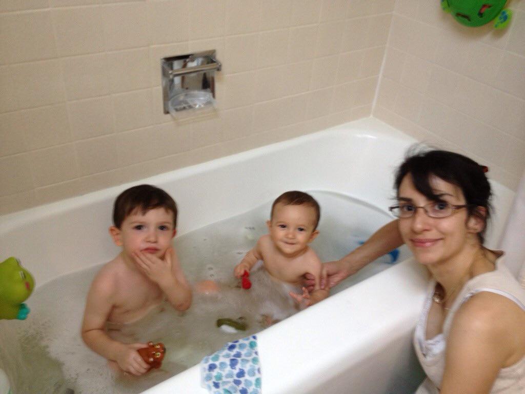 bath time with mom
