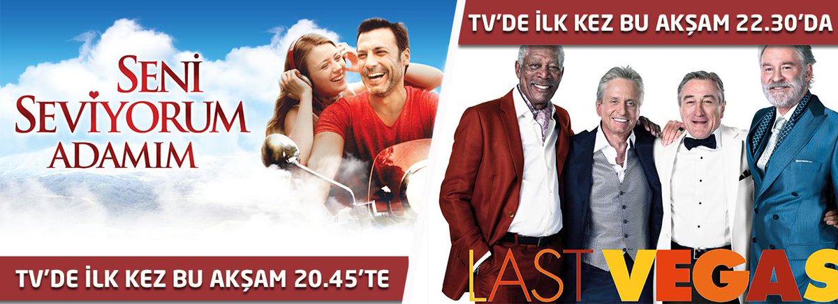 tv8's tweet photo. BU AKŞAM...
“Seni Seviyorum Adamım” tv’de ilk kez 20.45’te
“Vegas’ta Son Kaçamak” tv’de ilk kez 22.30’da http://t.co/N6xOCENzjr