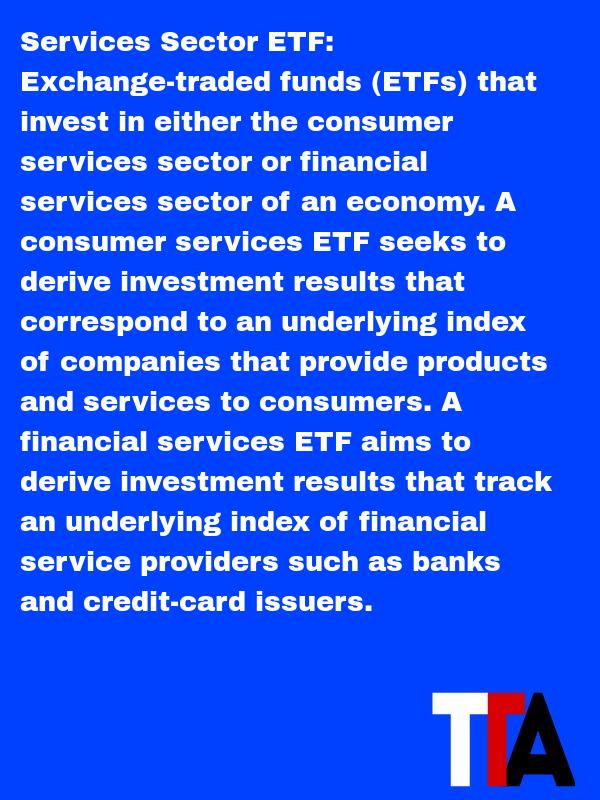 TTAETFTechnolog's tweet photo. Services Sector ETF - Exchange-traded funds (ETFs) that invest in either the consumer services sector or #tta http://t.co/aZbBar5SuC