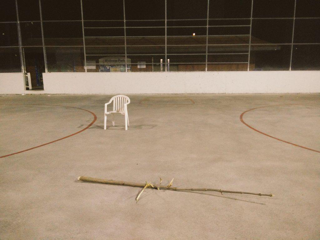 HeyBarber's tweet photo. Who the hell took the nets at Withrow Park? Had to get creative with budget training aids. #BringBackTheNets http://t.co/VJNvbS0nJ9