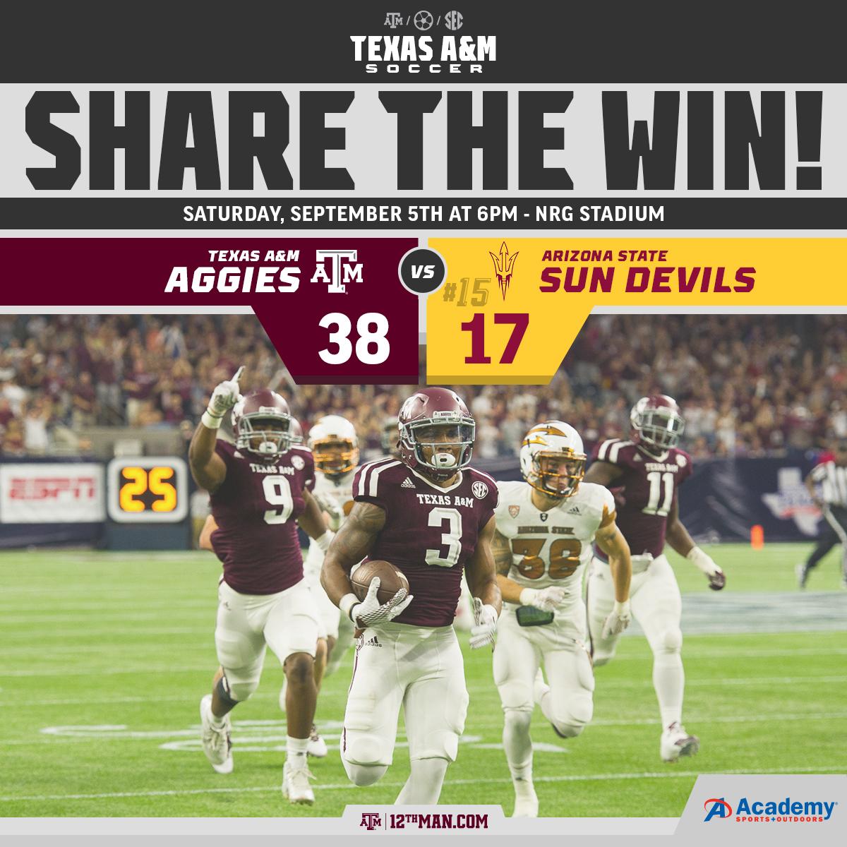 AggieFootball's tweet photo. 1-0  #12thMan #ASUvsTAMU http://t.co/ZxkWNnQP0T