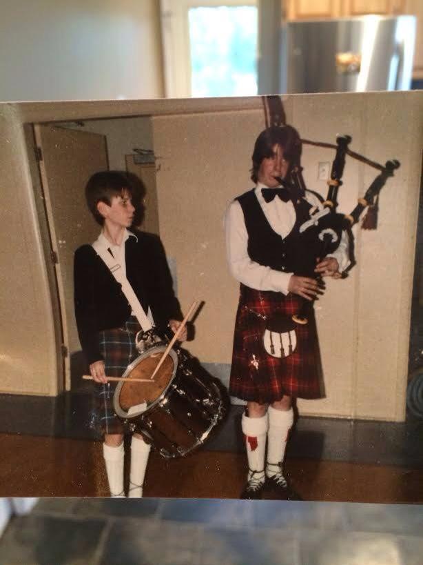 LFDPipeBand's tweet photo. Moorsy and Smokin Joe, back in the 80's!!
#LFDPipes&amp;Drums http://t.co/YtHXDtu2Ge
