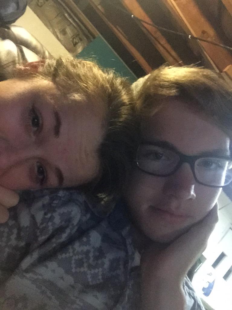 mkathrogers's tweet photo. *Alex steals phone* me: What're you...*peeks up right as he takes a picture* Oh. http://t.co/A36eOM03Dp