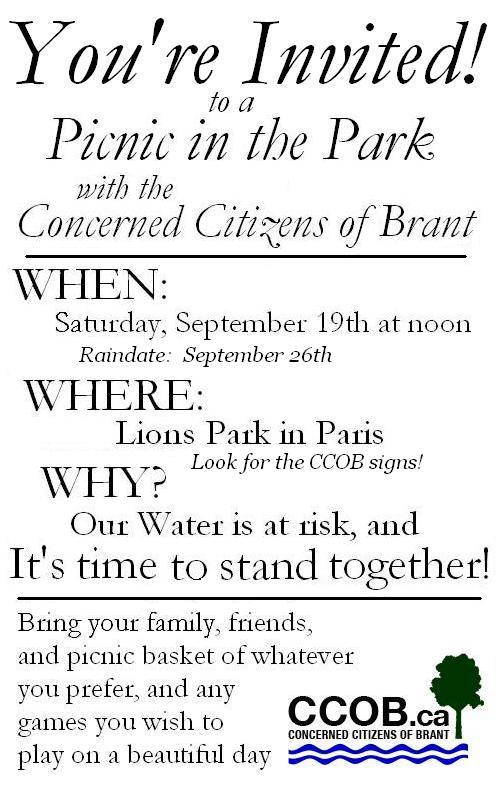 CCOBrant's tweet photo. CCOB Community Picnic, Lions Park Paris Sept 19 at noon.  Look for our signs! - deets at https://t.co/Efp5T9R0kp http://t.co/dDQC2dDqgL