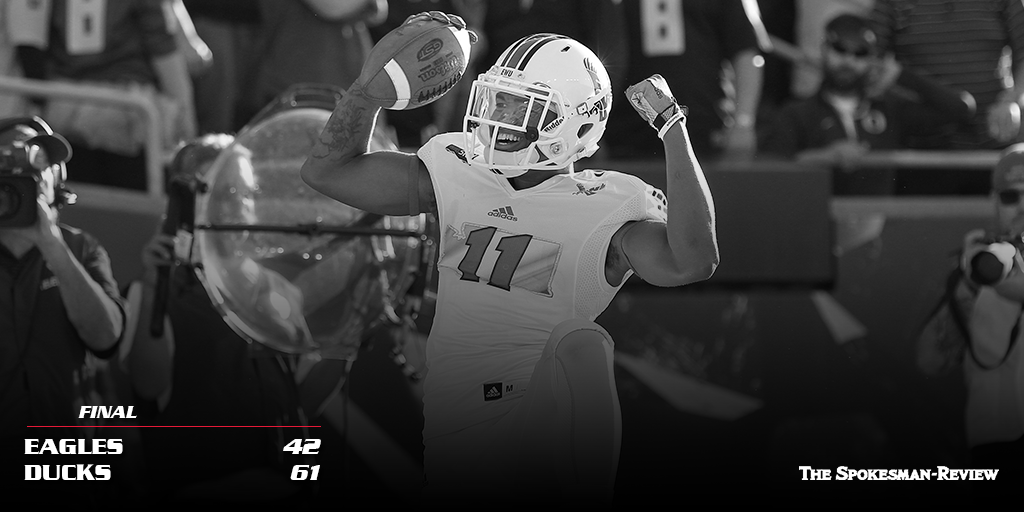 EWUAthletics's tweet image. .@EWUFootball puts 42 points on the board in its season opener, racking up 549 yards of total offense. #GoEags