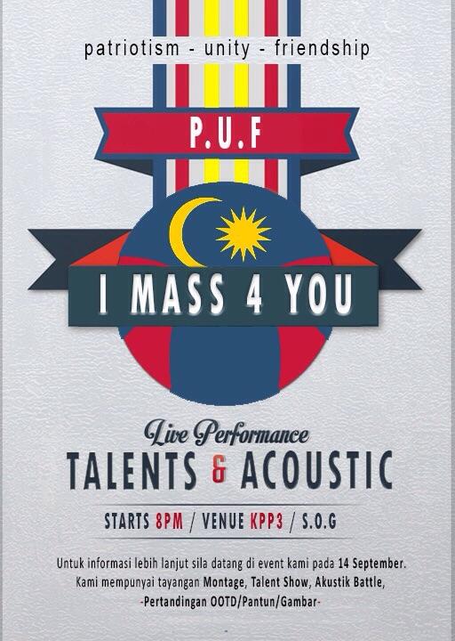 iMass4You's tweet photo. Hai. Official poster @imass4you dah keluar. Save your date okay? 14 SEPTEMBER 2015. KPP3 JAM 8 MALAM!😘😍💋 http://t.co/Fe9MW203rm