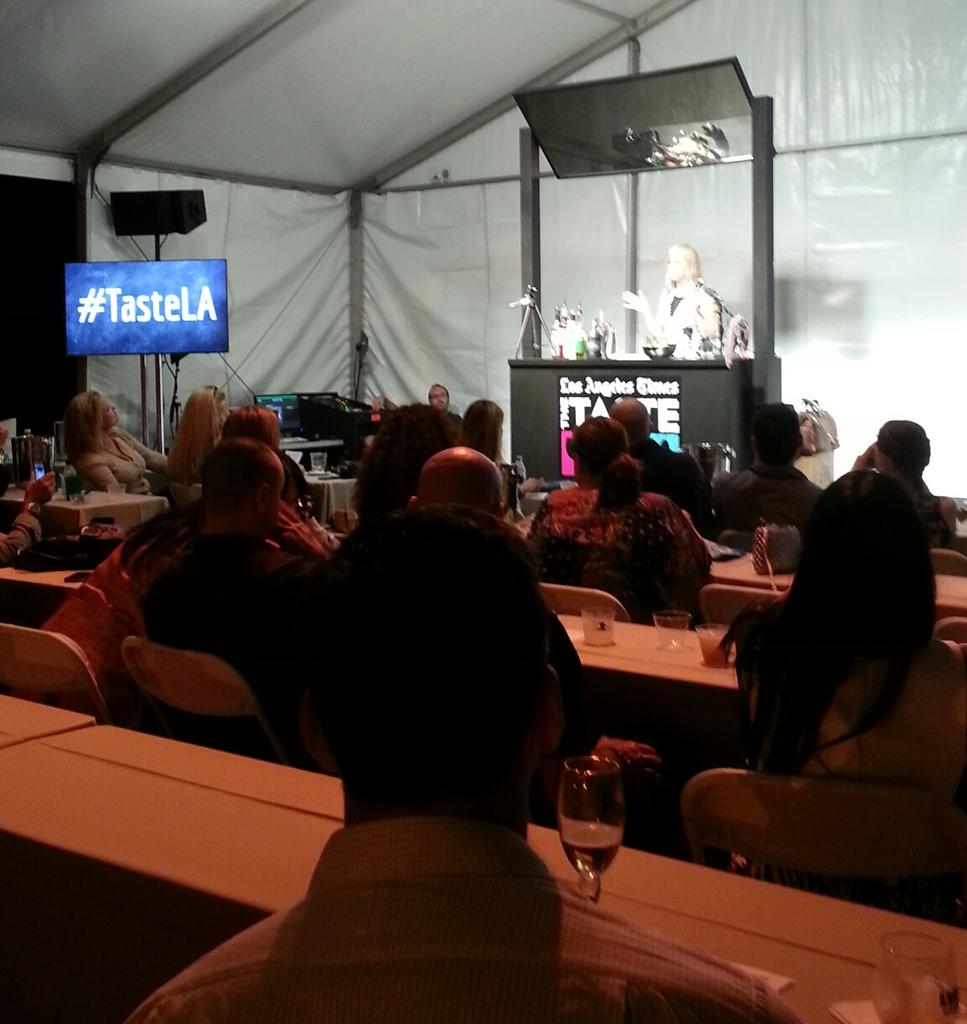 TheTasteLA's tweet photo. #PotentLibations is full of love and excitement with @concoctologist at the #BarStage! #TasteLA #DinnerWithATwist http://t.co/v2ZXpjbjXE