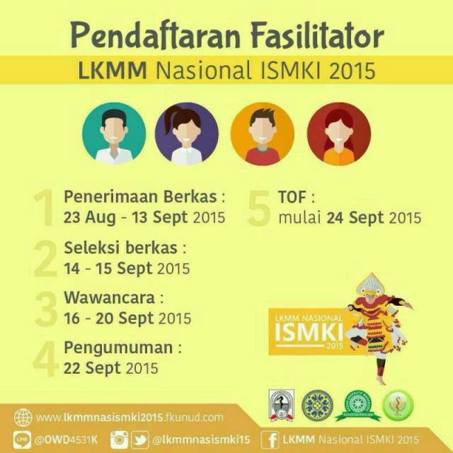 H-7 CLOSE REGISTRATION for FASILITATOR! <a href="/KBMFKUNISA/">KBM-FK  UNISA</a> @SMFKUSR 
ISMKI 2015,
#SabangMerauke 
#LKMMNasionalISMKI2015