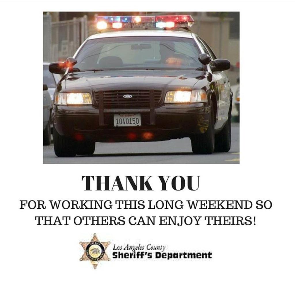 LASDHQ's tweet image. Thank you to peacekeepers keeping the peace so fellow hard working Americans can enjoy Labor Day weekend in peace