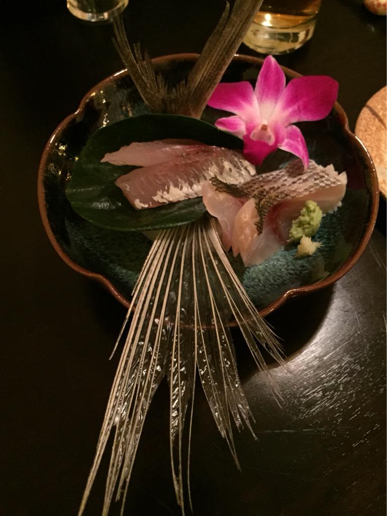Flying fish and Grunt fish sashimi at Koichi's. Wonderful! Kaiseki comes to #SantaBarbara #koichis #Japanese