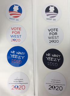 KanyeWestVote's tweet photo. Collaboration with @SiennaBubbleCo, our stickers are now in their store! https://t.co/7uXTTavQh6 http://t.co/GIX4jZTPvj