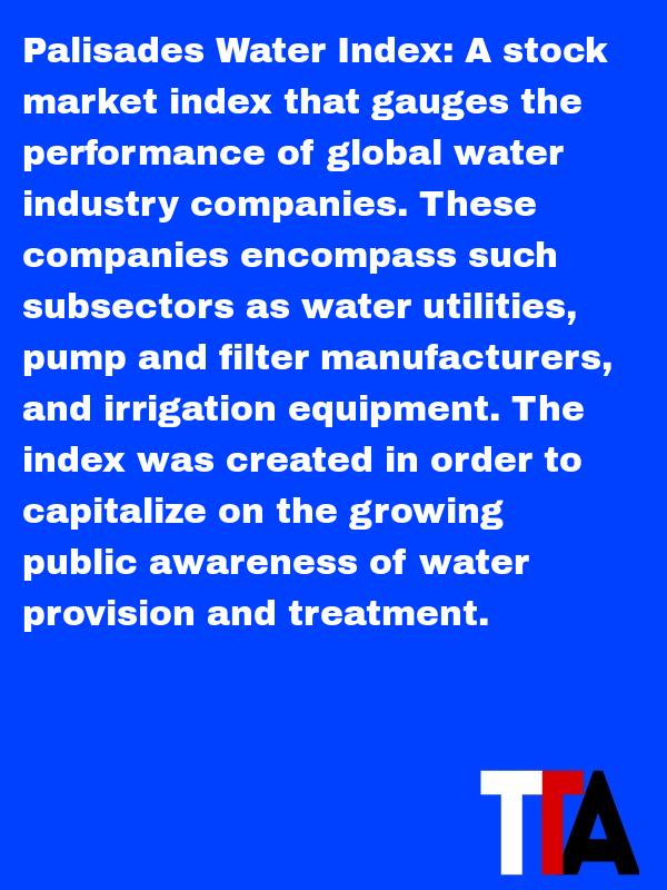 TTAETFMetals's tweet photo. Palisades Water Index - A stock market index that gauges the performance of global water industry companies http://t.co/kIfjF9jiw7