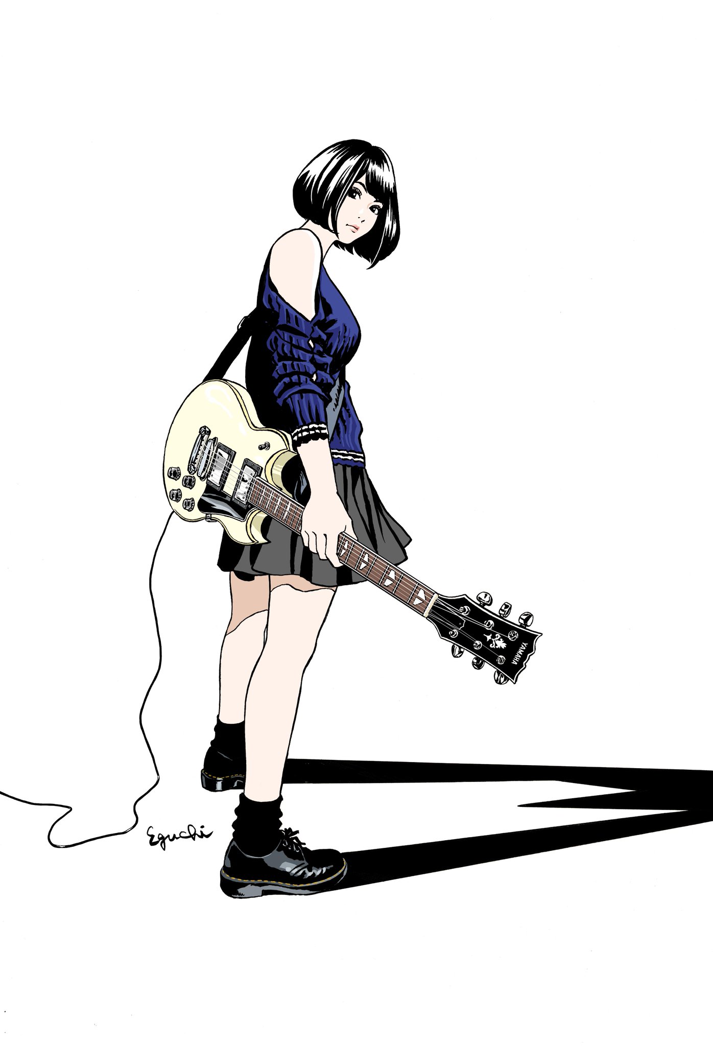 江口寿史 版画 ジクレー ギター少女 YAMAHA SG