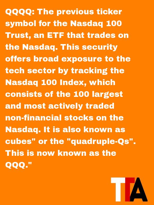 IGEUtilities's tweet photo. QQQQ - The previous ticker symbol for the Nasdaq 100 Trust, an ETF that trades on the Nasdaq. This secur #tta http://t.co/pJq3hOgoFH