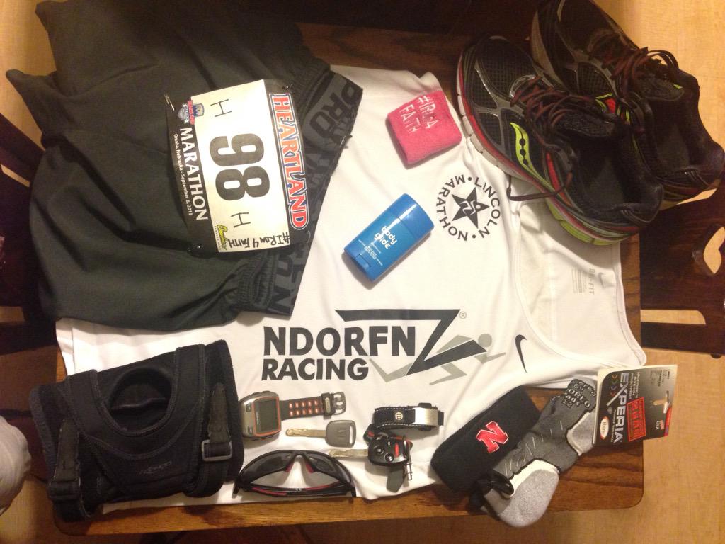 carljsamuelson's tweet photo. Gear Check. Ready for today's #KeystoneMarathon #HeartlandMarathon #JustTheHalf http://t.co/5MVMT8ANSL